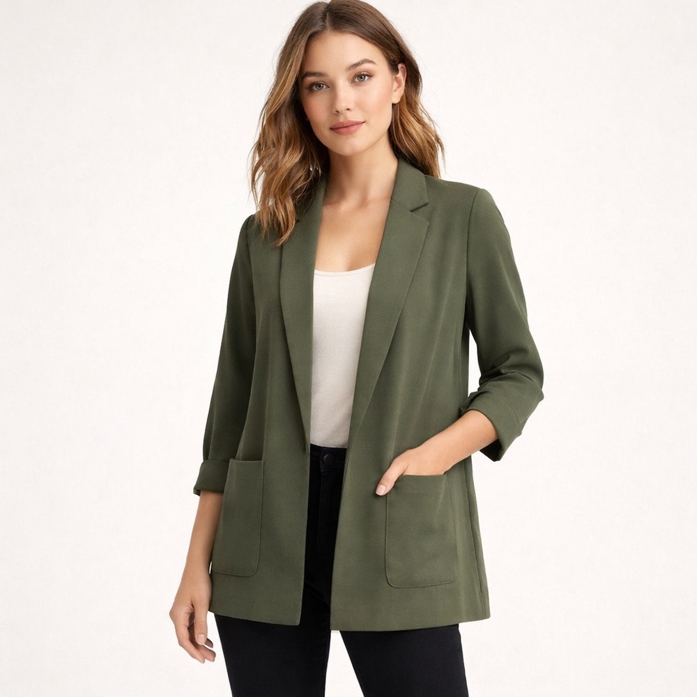 Forever 21 Olive Green Women's Blazer lightweight casual wardrobe capsule